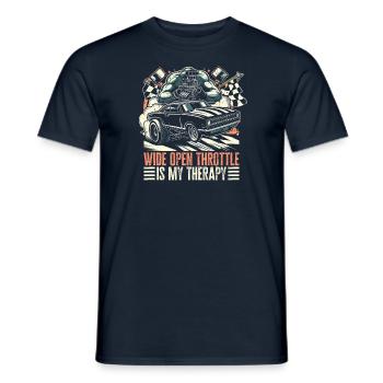 Wide Open Throttle - Therapy for Motorsport Fans - Men's T-Shirt - navy - Front - AI Model Male 178 light (178cm)