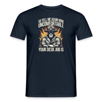 Electrician on the mast - your way to becoming an electricity professional! - Men's T-Shirt - navy - Front - AI Model Male 178 light (178cm)