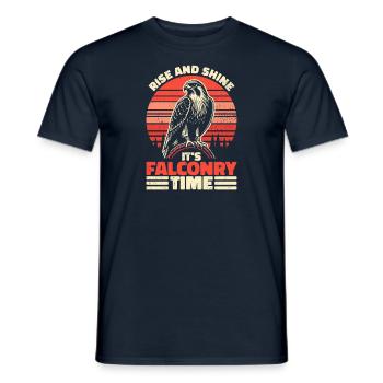 Rise And Shine It's Falconry Time - Falknerei - Männer T-Shirt - Navy - Vorne - AI Model Male 178 light (178cm)