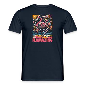 Flamazing - Perfect Gift for Animal Lovers - Men's T-Shirt - navy - Front - AI Model Male 178 light (178cm)