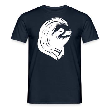Sloth Portrait Silhouette Face Reverent - Men's T-Shirt - navy - Front - AI Model Male 178 light (178cm)