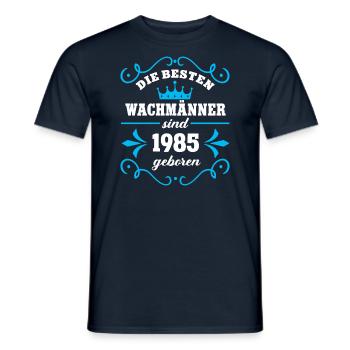Geburtstag Wachmann 1985 Jahrgang Wachdienst Geb - Männer T-Shirt - Navy - Vorne - AI Model Male 178 light (178cm)