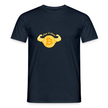 Bitcoin Power & Success - Men's T-Shirt - navy - Front - AI Model Male 178 light (178cm)