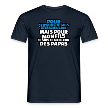 Je suis le meilleur des papas (2) - T-shirt homme - marine - Devant - AI Model Male 178 light (178cm)