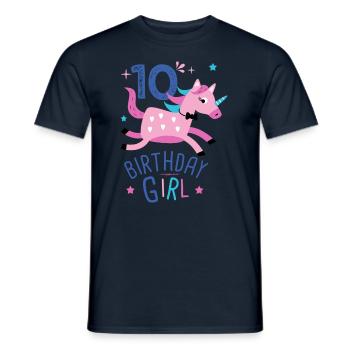 10. Geburtstag Mädchen 10 Jahre Licorn Einhorn - Männer T-Shirt - Navy - Vorne - AI Model Male 178 light (178cm)