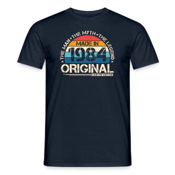 1984 Vintage Born Man Myth Legend - T-shirt homme - marine - Devant - AI Model Male 178 light (178cm)