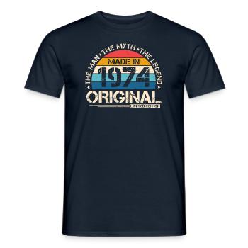 1974 Vintage Born Man Myth Legend - T-shirt homme - marine - Devant - AI Model Male 178 light (178cm)