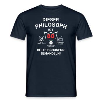 Ce philosophe a 80 ans. - T-shirt homme - marine - Devant - AI Model Male 178 light (178cm)