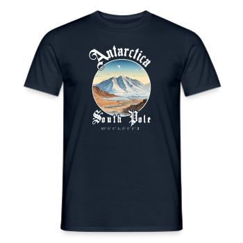 Antarctica Explorer 90°0'0 » S 80°0'0 » Pôle Sud Ouest - T-shirt homme - marine - Devant - AI Model Male 178 light (178cm)