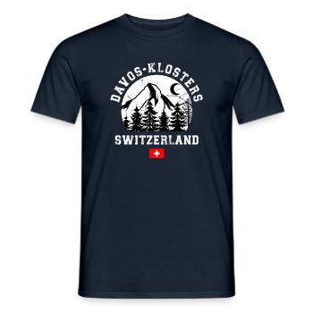 Davos Klosters Ski Resort Schweizer Alpen Souvenir - Männer T-Shirt - Navy - Vorne - AI Model Male 178 light (178cm)