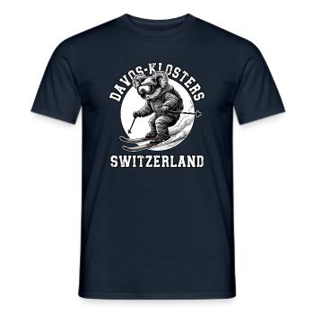 Davos Klosters Ski Resort Schweizer Alpen Souvenir - Männer T-Shirt - Navy - Vorne - AI Model Male 178 light (178cm)
