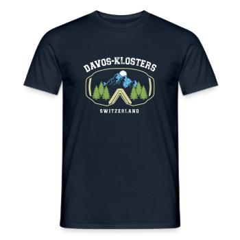 Davos Klosters Ski Resort Schweizer Alpen Souvenir - Männer T-Shirt - Navy - Vorne - AI Model Male 178 light (178cm)