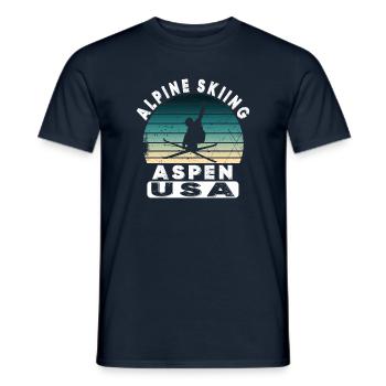 Aspen Snowmass Colorado Station de ski Montagnes - T-shirt homme - marine - Devant - AI Model Male 178 light (178cm)