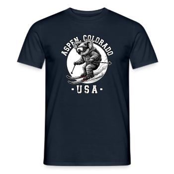 Aspen Snowmass Colorado Station de ski Montagnes - T-shirt homme - marine - Devant - AI Model Male 178 light (178cm)