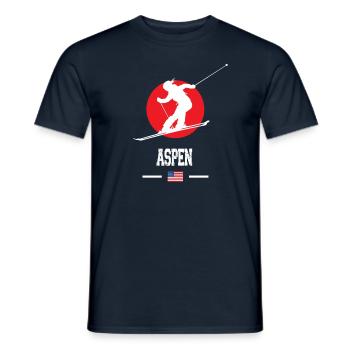 Aspen Snowmass Colorado Station de ski Montagnes - T-shirt homme - marine - Devant - AI Model Male 178 light (178cm)