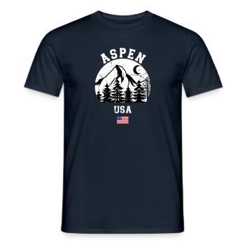 Aspen Snowmass Colorado Station de ski Montagnes - T-shirt homme - marine - Devant - AI Model Male 178 light (178cm)