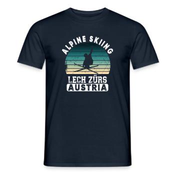 Skigebiet Lech Zürs Österreichische Alpen Souvenir - Männer T-Shirt - Navy - Vorne - AI Model Male 178 light (178cm)