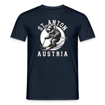 St. Anton Arlberg Ski Resort Austrian Alps - Men's T-Shirt - navy - Front - AI Model Male 178 light (178cm)