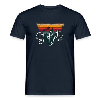 St. Anton Arlberg Ski Resort Austrian Alps - Men's T-Shirt - navy - Front - AI Model Male 178 light (178cm)