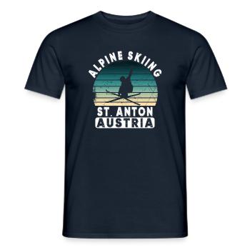 St. Anton Arlberg Ski Resort Austrian Alps - Men's T-Shirt - navy - Front - AI Model Male 178 light (178cm)