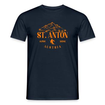 St. Anton Arlberg Ski Resort Austrian Alps - Men's T-Shirt - navy - Front - AI Model Male 178 light (178cm)