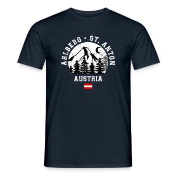 St. Anton Arlberg Ski Resort Austrian Alps - Men's T-Shirt - navy - Front - AI Model Male 178 light (178cm)