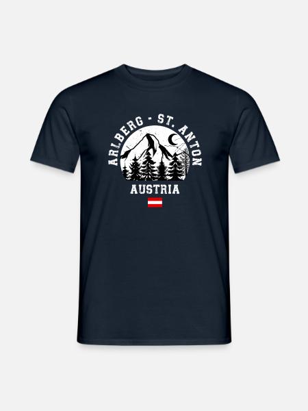 St. Anton Arlberg Ski Resort Austrian Alps - Men's T-Shirt - navy