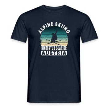 Skigebiet Hintertuxer Gletscher Österreichische Alpen - Männer T-Shirt - Navy - Vorne - AI Model Male 178 light (178cm)