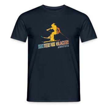 Skigebiet Hintertuxer Gletscher Österreichische Alpen - Männer T-Shirt - Navy - Vorne - AI Model Male 178 light (178cm)