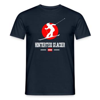 Skigebiet Hintertuxer Gletscher Österreichische Alpen - Männer T-Shirt - Navy - Vorne - AI Model Male 178 light (178cm)