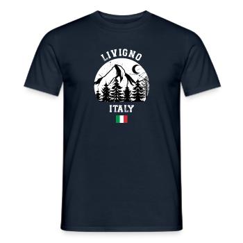 Livigno Ski Resort Italian Alps Souvenir Skiing - Men's T-Shirt - navy - Front - AI Model Male 178 light (178cm)