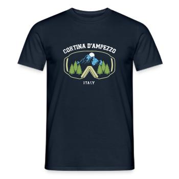 Cortina D'Ampezzo Ski Resort Italian Alps Skiing - Men's T-Shirt - navy - Front - AI Model Male 178 light (178cm)