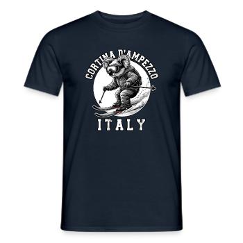 Cortina D'Ampezzo Ski Resort Italian Alps Skiing - Men's T-Shirt - navy - Front - AI Model Male 178 light (178cm)