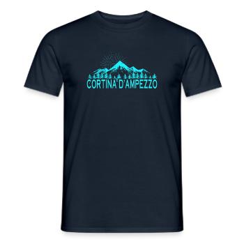 Cortina D'Ampezzo Ski Resort Italian Alps Skiing - Men's T-Shirt - navy - Front - AI Model Male 178 light (178cm)