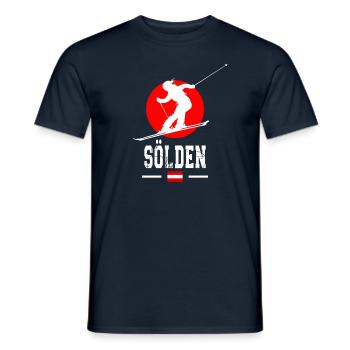 Sölden Ski Resort Austrian Alps Skiing - Men's T-Shirt - navy - Front - AI Model Male 178 light (178cm)