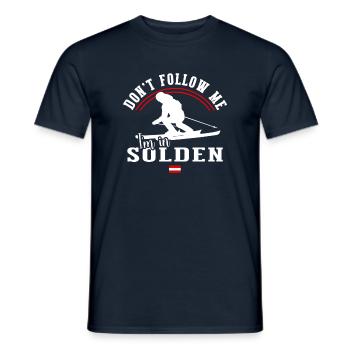 Sölden Ski Resort Austrian Alps Skiing - Men's T-Shirt - navy - Front - AI Model Male 178 light (178cm)