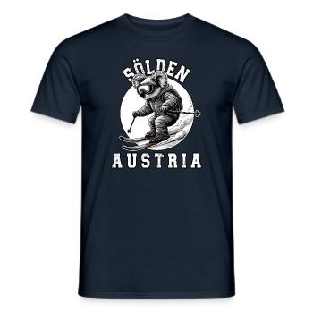Sölden Ski Resort Austrian Alps Skiing Koala - Men's T-Shirt - navy - Front - AI Model Male 178 light (178cm)