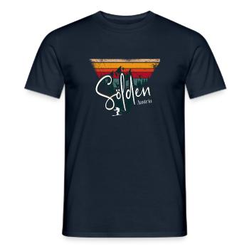 Sölden Ski Resort Austrian Alps Skiing - Men's T-Shirt - navy - Front - AI Model Male 178 light (178cm)