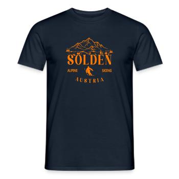 Sölden Ski Resort Austrian Alps Skiing - Men's T-Shirt - navy - Front - AI Model Male 178 light (178cm)