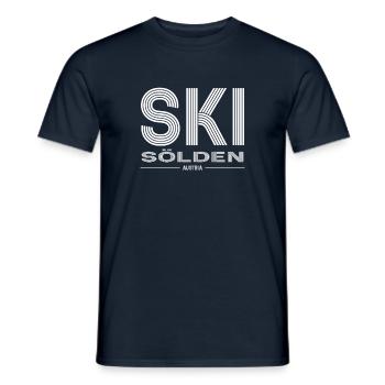 Sölden Ski Resort Austrian Alps Skiing - Men's T-Shirt - navy - Front - AI Model Male 178 light (178cm)