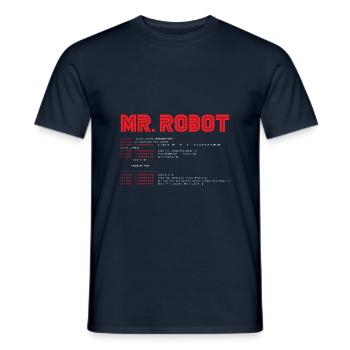 Hacker, M. robot, ordinateur - T-shirt homme - marine - Devant - AI Model Male 178 light (178cm)