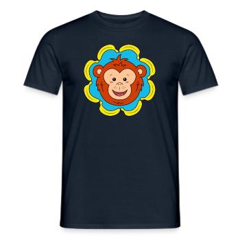 Funny Monkey for Kids Toddlers Baby Monkey - Men's T-Shirt - navy - Front - AI Model Male 178 light (178cm)
