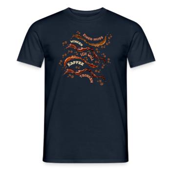 Einer muss winken ich will Kaffee trinken - Männer T-Shirt - Navy - Vorne - AI Model Male 178 light (178cm)