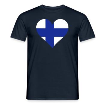 Ein Herz für Finnland - Männer T-Shirt - Navy - Vorne - AI Model Male 178 light (178cm)