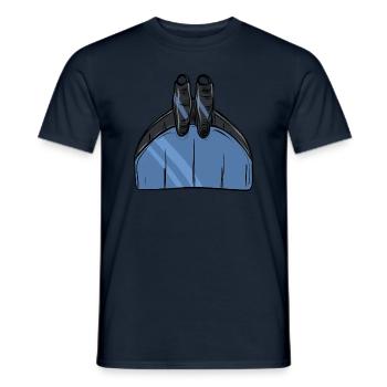 blue monofin freediving finswimming Apnoetauchen - Männer T-Shirt - Navy - Vorne - AI Model Male 178 light (178cm)