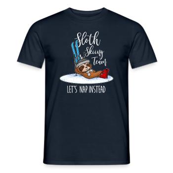 Sloth Skiing Team - Vintage Look - Männer T-Shirt - Navy - Vorne - AI Model Male 178 light (178cm)