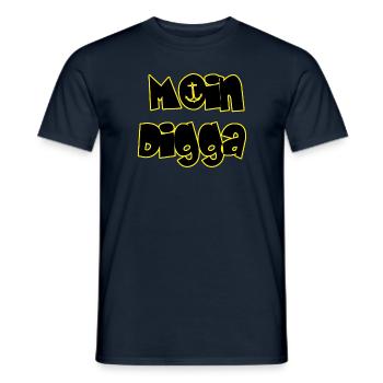Moin Digga - Männer T-Shirt - Navy - Vorne - AI Model Male 178 light (178cm)