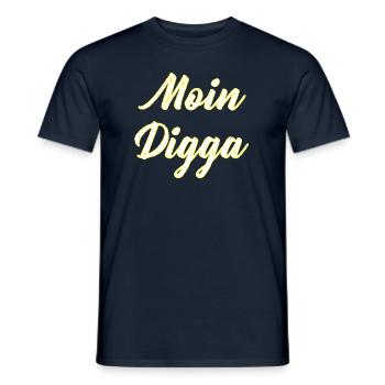 Moin Digga - Männer T-Shirt - Navy - Vorne - AI Model Male 178 light (178cm)