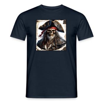 Pirate / Ahoy / Anchor / Captain / Skull / Rum - Men's T-Shirt - navy - Front - AI Model Male 178 light (178cm)
