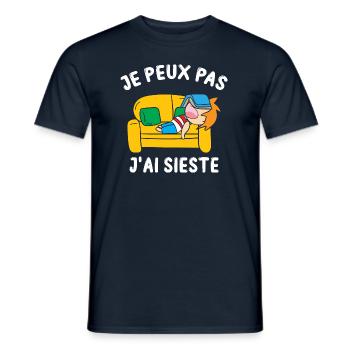Je Peux Pas J'ai Sieste Cadeau Drôle Dormir Humour - Männer T-Shirt - Navy - Vorne - AI Model Male 178 light (178cm)